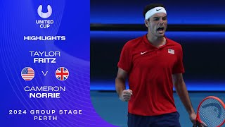 Taylor Fritz v Cameron Norrie Highlights | United Cup 2024 Group C