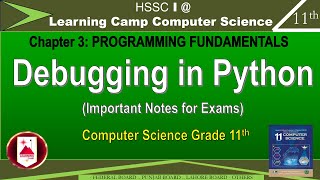 Debugging in Python Class 11 | Python Debugger pdb | Python IDLE | FBISE New Edition Book | Python
