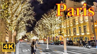Paris France 🇲🇫 - Paris New Year Eva 2024 4k HDR | Paris 4K | A walk In Paris| 🗼Paris around walks