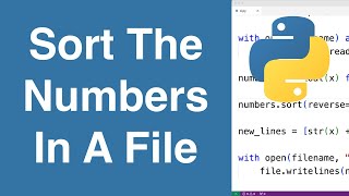 Sort The Numbers In A File | Python Example
