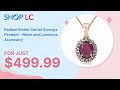 Radiant Garnet & Diamond Sunrays Pendant in 18K Vermeil RG (2.50 ctw)