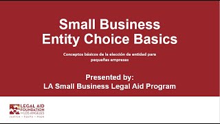 Starting a Business: Entity Selection