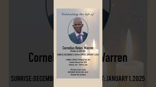 Cornelius Helon Warren | Funeral Announcement #obituariessvg #obituaries #svg