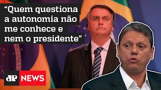 Como Tarcísio rebate quem questiona sua autonomia em relação a Bolsonaro