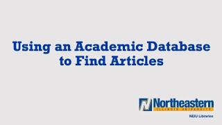 Finding Articles Using an Academic Database
