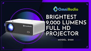 OmniAudio Best Brightness 9,000 Lumens Supreme Quality Full HD D5000 Projector