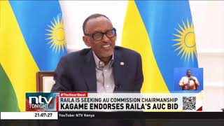 Rwanda President Kagame endorses Raila for the AU chairman post