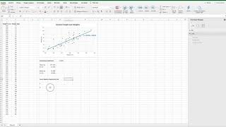 Using Excel - Calculating Correlation and Least Squares Regress Line