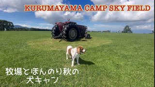 牧場とほんのり秋の犬キャン　車山キャンプスカイフィールド