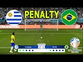 Uruguay vs Brazil - Penalty Shootout | Copa America 2024 - Quarter Final | Vinicius vs Nunez | PES