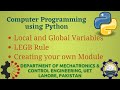 [Python Programming Basics to Advanced]: Local and Global Variables (LEGB Rule) | Lab 18P-2