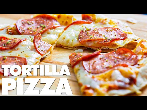 Recipe for pizza with tortilla from the frying pan