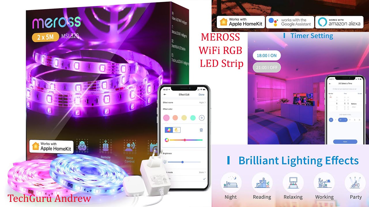 MEROSS Smart WiFi RGB LED Strip REVIEW - YouTube