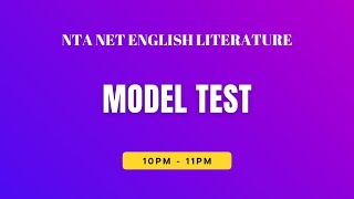 Model Test Ta-daaa! For NTA NET SET