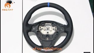 MEWANT-- for Ford Fiesta ST 2013-2018 Hand Stitch Car Steering Wheel Cover Installation