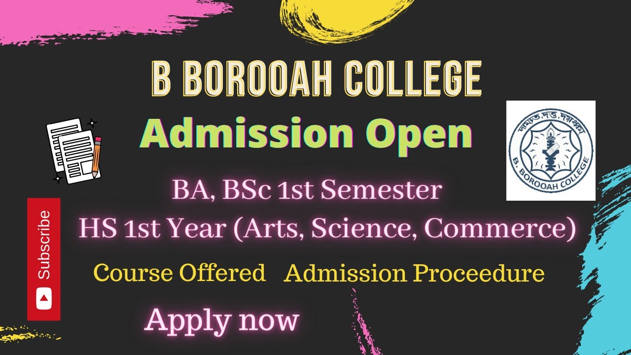 B Borooah College Admission | BA, BSc, HS (Arts, Science, Commerce ...