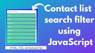 Contact list search filter using JavaScript | Filter list using JavaScript | NSCODE