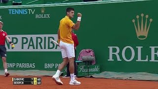 2015 Monte-Carlo Rolex Masters Final - stunning Djokovic passing shot v Berdych