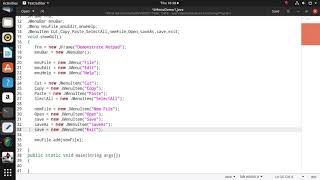 Notepad Application in Java AWT