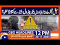 Oil Spill on Road After Truck Collides with Tanker | Geo News 12PM Headlines ( 20 Nov 2024 )