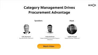 Live Event Category Management for Procurement Professionals