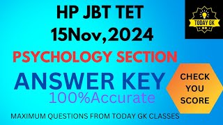 HP JBT TET NOVEMBER 2024 QUESTION PAPER JBT TET NOV 2024 ANSWER KEY HP JBT TET NOV. 2024 GK