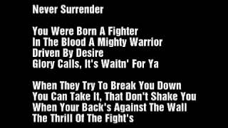 Stan Bush Never Surrender Lyrics