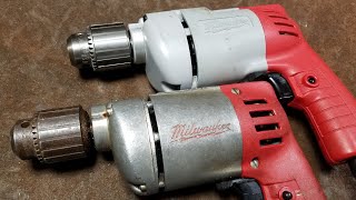 Milwaukee 3/8" Heavy Duty Hole Shooter Drills, 25 Year Evolution Comparison