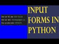 Input forms in Python - User input in Python