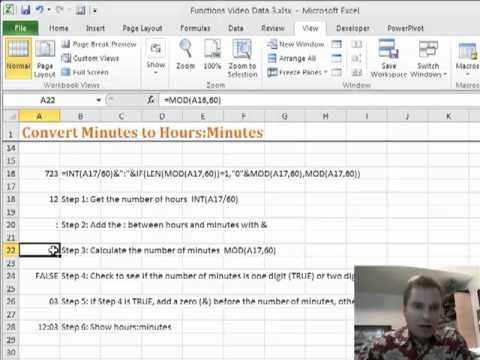 Excel Video 192 Convert Minutes to Hours:Minutes Excel Video 192 Convert Minutes to Hours:Minutes