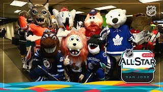 Mascots hit the ice before the 2019 All-Star Game
