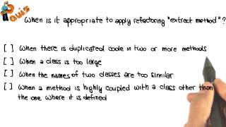 Extract Method Refactoring Quiz - Georgia Tech - Software Development Process