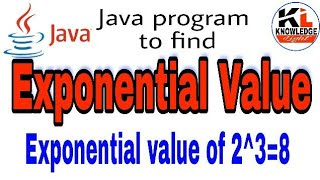 Exponential program in java | Knowledge Light