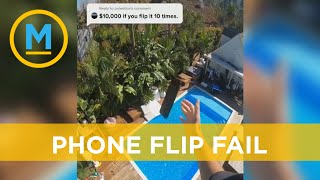 Would you flip your phone over a pool ten times for $10,000? | Your Morning