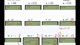 ACT Prep Unit 1 Day 6 Square Roots, Exponents, and Scientific Notation