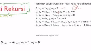 [RANDOM STUDY] MENENTUKAN SOLUSI KHUSUS RELASI REKURSI | PEMBAHASAN LENGKAP DAN SUPER RINCI