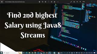 Find the second highest salary using Java8 streams