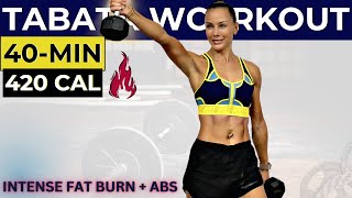 40-MIN INTENSE TABATA WORKOUT with weights (lose weight fast, build lean muscle, total body + abs)
