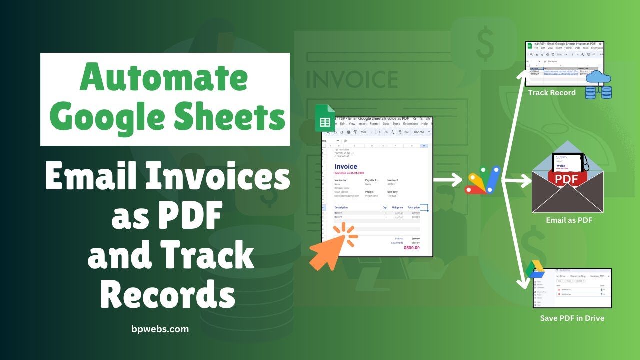 Automate Google Sheets Invoice To Pdf Track Records Bpwebs