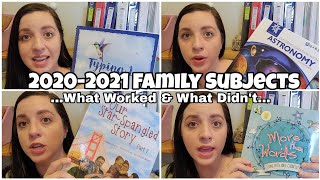 Homeschool Curriculum YEAR END REVIEW FOR FAMILY SUBJECTS