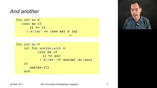 Accumulators for Tail Recursion - Programming Languages, Part A
