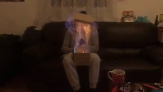 Exploding box slow motion