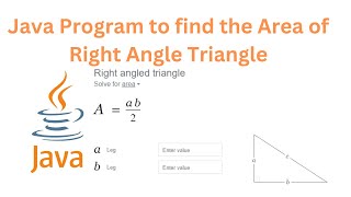 Java program To find Area of Right Angle Triangle