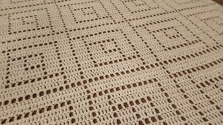 Part 1 - Log Cabin Filet Blanket - Crochet Tutorial!