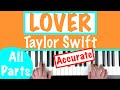 How to play LOVER - Taylor Swift Piano Accompaniment Tutorial