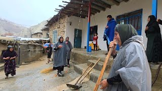 terrifying storm and the family's escape to the village:Zainab's plea to the viewers crying Setareh😥