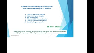 EM09 Mainframe JCL Compilers Cobol Cics Batch Maps Assembler DB2 Checkcon