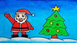 How to draw santa claus easy step by step |Drawing merry christmas