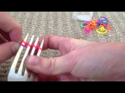 How to make a hexafish loom band on a fork How to make a hexafish loom band on a fork