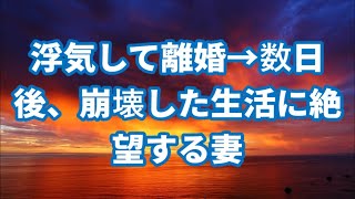 【離婚】浮気して離婚→数日後、崩壊した生活に絶望する妻【スカッとする話】